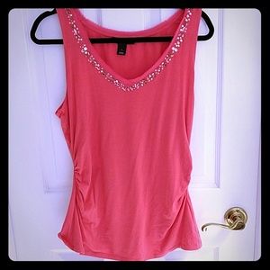 Pink Sleeveless Embellished Top L